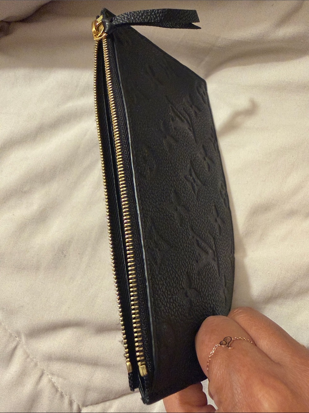 Louis Vuitton Black Embossed Monogram zip insert/card holder - Picture 12 of 15